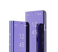 IMEIKONST Galaxy Note 20 Ultra Custodia Bookstyle Specchio Design Clear View Makeup Stand Full Body Protettiva Bumper Flip Folio Copertura per Samsung Galaxy Note 20 Ultra Flip Mirror: Purple QH