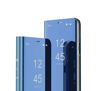 IMEIKONST Samsung Note 8 Custodia Bookstyle Specchio Design Clear View Makeup Stand Full Body Protettiva Bumper Flip Folio Copertura per Samsung Galaxy Note 8 Flip Mirror: Blue QH