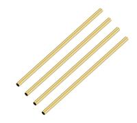 iMeistek 4 tubi in ottone, 3 mm di diametro esterno x 0,2 mm di spessore della parete, lunghezza 200 mm, in metallo, senza cuciture, tubi rotondi dritti per decorazione di giardinaggio, artigianato