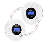iMeistek Rilevatori di fumo e monossido di carbonio con combinazione wireless interconnessa, rilevatori di fumo e monossido di carbonio con display LCD in tempo reale, durata 10 anni, alimentato a