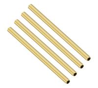 iMeistek Tubo in ottone, 5 mm di diametro esterno x 0,5 mm di spessore della parete, lunghezza 200 mm, tubi dritti in metallo senza cuciture, per artigianato fai da te (4 pezzi)