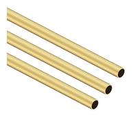 iMeistek Tubo in ottone, diametro 8 mm x 0,5 mm, spessore della parete 300 mm di lunghezza, senza cuciture, dritto e rotondo, per artigianato fai da te (3 pezzi)