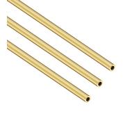 iMeistek Tubo rotondo in ottone, lunghezza 300 mm, diametro esterno 5 mm, spessore della parete 1 mm, tubo dritto senza cuciture, per artigianato fai da te (3 pezzi)