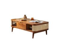 IMEITE Arredamento Della Casa Tavolino da caffè in rattan con cassetti, soggiorno, pratico, semplice, in legno, color noce, tavolo da tè, tavolo centrale Tavolini Da Salotto