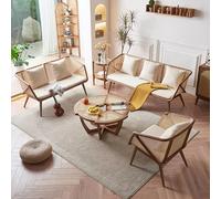 IMEITE Arredamento Della Casa Tavolino da caffè piccolo in rattan nordico in legno, soggiorno, stile Wabi-sabi, semplice, tavolino da soggiorno, tavolo da tè Tavolini Da Salotto