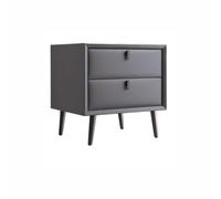 IMEITE Comodino Comodino moderno semplice in legno massello for camera da letto Comodino in ferro minimalista ed elegante in pelle Tavoli Da Soggiorno(E)