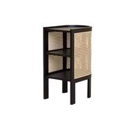 IMEITE Comodino Comodino Retrò In Legno Massello, Mobiletto Laterale For La Casa, Tavolino Da Caffè, Tavolino Laterale In Rattan Tavoli Da Soggiorno(B)