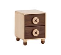 IMEITE Comodino Mobile Portaoggetti Comodino, Tutto In Legno Massello, Doppio Cassetto Tavoli Da Soggiorno(03)