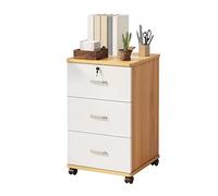 IMEITE Mobiletto per ufficio Classificatore Mobile for archivio mobile in legno con 3 cassetti, classificatore sotto la scrivania ruote for l'home office Archiviatore verticale