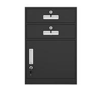 IMEITE Mobiletto per ufficio Classificatore sotto la scrivania in metallo con serratura, 2 cassetti e 1 schedario for lettere/documenti in formato A4, for home office Archiviatore verticale(C)