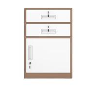 IMEITE Mobiletto per ufficio Classificatore sotto la scrivania in metallo con serratura, 2 cassetti e 1 schedario for lettere/documenti in formato A4, for home office Archiviatore verticale(D)