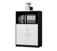 IMEITE Mobiletto per ufficio Schedario, schedario laterale in legno con porta, supporto for stampante ripiani aperti for for ufficio domestico Archiviatore verticale(A)