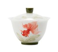 IMEITE Tazze Matcha Tazza da tè con coperchio Koi dipinta a mano Squisito set da tè for soggiorno e casa Tazza da tè for bere il tè Set Da Tè Con Infusore