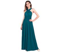 IMEKIS Donna Eleganti Abito da Sera Lungo Senza Schienale Scollo a V Multiway Vestito da Sposa Senza Maniche Damigella d'Onore Cerimonia Cocktail Formale Prom Abiti