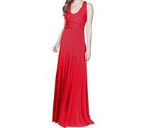 IMEKIS Donna Eleganti Abito da Sera Lungo Senza Schienale Scollo a V Multiway Vestito da Sposa Senza Maniche Damigella d'Onore Cerimonia Cocktail Formale Prom Abiti Rosso XL