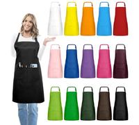 IMERAGO 15 grembiuli per adulti, con tasche, regolabili, per donne e uomini, per pittura, cucina, artigianato (multicolore, S/L), L (vita da 76 cm a 114 cm), L