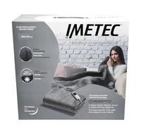 Imetec Caldo Plaid Herringbone 16977, Plaid Riscaldabile, Morbida Coperta Elettrica, 160x120 cm, Tessuto Double Face, Risparmio Energetico, Tecnologia Adapto, 6 Temperature, Lavabile, Grigio