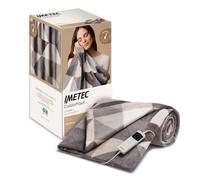 Imetec CaldoPlaid Adapto Plus Velvet Pattern Geometrico 140x180 cm, Plaid riscaldabile, Morbida Coperta elettrica, Tecnologia Adapto Plus, Sistema Sicure Imetec