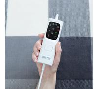 Imetec CaldoPlaid Tartan Grey Plaid Riscaldabile, Morbida Coperta Elettrica 160x