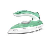 Imetec Nuvola, Ferro da Stiro da Viaggio a Vapore, Piastra in Acciaio Inox, 1000 W, Manico pieghevole, Custodia da Viaggio,