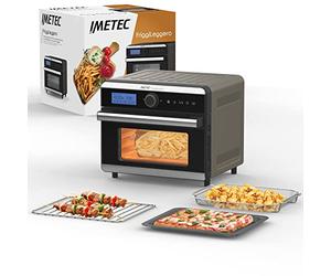 Imetec FriggiLeggero - Friggitrice ad aria multifunzione, 12 programmi, Riscaldamento rapido, 18 L, 1550 W, Comandi digitali, Cestello, Griglia, Leccarda, Ricettario, 40x36x34,5 cm