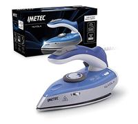 Imetec Nuvola - Ferro da Stiro da Viaggio a Vapore - Piastra in Acciaio Inox - 1000 Watt - Compatto e leggero - Manico pieghevole - Custodia da Viaggio - Doppio Voltaggio