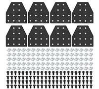 IMETRX 8 pezzi 2040 T Corner Bracket Joining Plate T Slotted Accessories 12 fori 2040 Hardware Connector 2040 with T Nuts and Screws Black