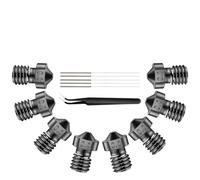 iMetrx Set di 8 ugelli per stampante 3D E3D V6 da 0,4 mm, ugelli in acciaio temprato + kit di pulizia in acciaio inox, per estrusore Anycubic i3 Mega, Prusa i3 FDM 3D