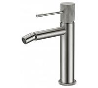 IMEX BDD038-2NQ - Rubinetto monocomando bidet, rubinetto bagno wc, acqua fredda/calda - Serie LINE nichel spazzolato