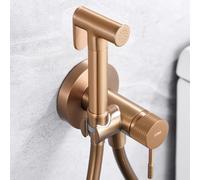IMEX - Doccia Bidet Acqua Fredda e Calda Colore Oro Rosa Spazzolato | Rubinetto Bidet Incasso per WC | Doccia Igienica Monocomando per WC | Rubinetteria Sostituto Bidet | Serie Line