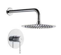 Imex - Doccia da incasso monocomando cromata, set di rubinetti da incasso con doccetta anticalcare effetto pioggia, colonna doccia da incasso con rubinetto in ottone e acciaio inox S.304 (senza
