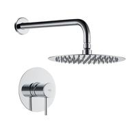 Imex - Doccia da incasso monocomando cromata, set di rubinetti da incasso con doccetta anticalcare effetto pioggia, colonna doccia da incasso con rubinetto in ottone e acciaio inox S.304 (senza