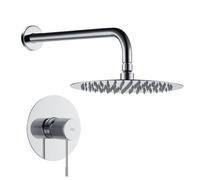Imex - Doccia da incasso monocomando cromata, set di rubinetti da incasso con doccetta anticalcare effetto pioggia, colonna doccia da incasso con rubinetto in ottone e acciaio inox S.304 (senza