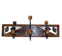IMEX EL ZORRO Appendiabiti Doppio con 3 Posizioni, Legno, Marrone, 18 x 50 x 9.5 cm
