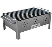 imex.barbecue da tavolo con griglia zincata 31x21x14 cm. - grigio 71431