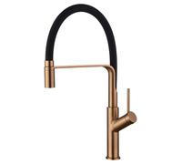 Imex Rubinetteria - Sena miscelatore cucina in Oro Rosa spazzolato con bocca flessibile