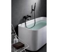 IMEX - Miscelatore monocomando per vasca da bagno con manico doccia - Rubinetteria da bagno incasso- SERIE SVEZIA Nero Opaco BDC032-7NG