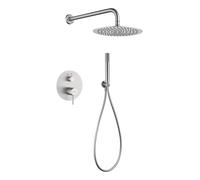 IMEX - MONZA set doccia a parete con miscelatore e doccetta [nikel spazzolato] - GPM039/NQ