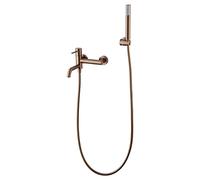 IMEX - Rubinetteria bagno e doccia, rubinetto monocomando vasca con beccuccio SERIE MONZA Oro rosa Spazzolato - BDM039-4ORC