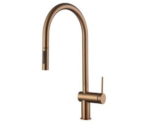 Imex Rubinetteria - Berna miscelatore cucina con bocca estraibile Oro Rosa spazzolato