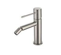 IMEX - Rubinetto Bide in nichel spazzolato | Rubinetto monocomando Bide per bagno | Rubinetto per bidet con miscelatore acqua calda e fredda | Rubinetteria Bide | Installazione facile | Serie Genova