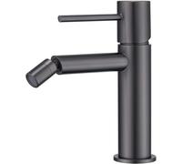 IMEX - Rubinetto Bidet Nero | Rubinetto Monocomando Bidet Bagno | Rubinetto Bidet con Miscelatore Acqua Calda/Fredda | Rubinetteria Bidet | Facile Installazione | Serie Monza | Colore Black Gun Metal