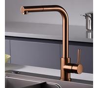 IMEX - Rubinetto Cucina Oro Rosa Estraibile | Monocomando Lavello Rame | Rubinetteria Cucina Doccetta 360º | Rubinetteria in Ottone | Serie Malta | Colore Oro Rosa Spazzolato