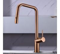 IMEX - Rubinetto da Cucina Estraibile | Rubinetto Monocomando Lavello con Diffusore | Rubinetto da Cucina con Manico Flessibile a 360° | Serie Bonn | Colore Oro Rosa Spazzolato