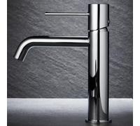 IMEX - Rubinetto monocomando lavabo | Rubinetto bagno miscelatore acqua fredda e calda | Rubinetto per bagno in acciaio inox e risparmio d'acqua sul piano di lavoro | Serie Monza | colore cromato