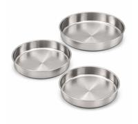 IMEX Set Teglie Backblech 3 Pezzi Acciaio Inox Rotondo 28/32/36 cm