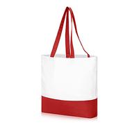 IMFAA Borsa a mano in tela di cotone per la spesa, in tinta unita, resistente, resistente, 50 x 40 x 12 cm, riutilizzabile, alla moda, bicolore per artigianato, fai da te e disegni creativi., Rosso e