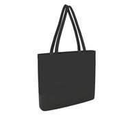 IMFAA Borsa a mano in tela di cotone per la spesa, in tinta unita, resistente, resistente, 50 x 40 x 12 cm, riutilizzabile, alla moda, bicolore per artigianato, fai da te e disegni creativi., Nero con