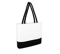 IMFAA Borsa a mano in tela di cotone per la spesa, in tinta unita, resistente, resistente, 50 x 40 x 12 cm, riutilizzabile, alla moda, bicolore per artigianato, fai da te e disegni creativi., Bianco e
