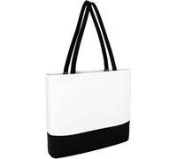 IMFAA Borsa a mano in tela di cotone per la spesa, in tinta unita, resistente, resistente, 50 x 40 x 12 cm, riutilizzabile, alla moda, bicolore per artigianato, fai da te e disegni creativi., Zip B